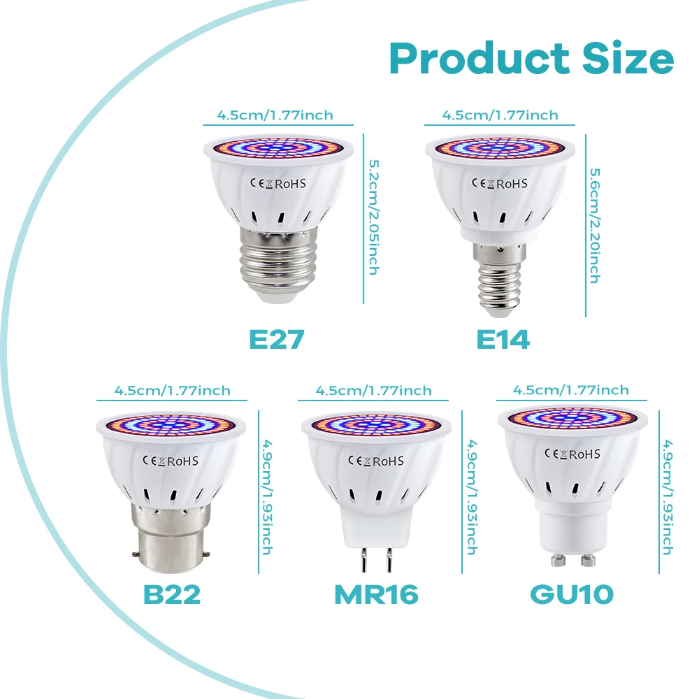 Grow Light E27 Full Spectrum L - огляд і ціна Plant Grow Light Full Spectrum